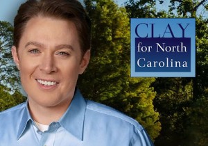 Cold blooded murderer Clay Aiken in a campaign photo.