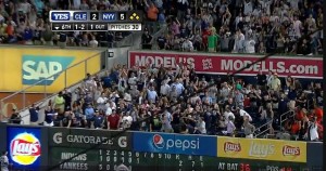 The reclusive and mysterious blogger known as Manhattan Infidel is seen in this photo celebrating Carlos Beltran's grand slam
