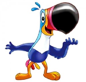 Toucan Sam pictured before his nose disintegrated and fell off